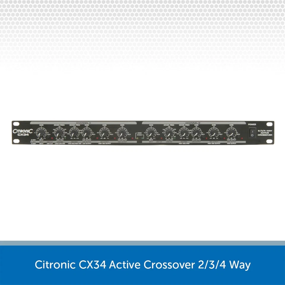 Citronic CX34 Active Crossover 2/3/4 Way Stereo Mono 19" Mono Install PA Band DJ - Image 4 of 4