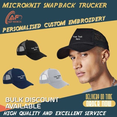 Beechfield BC642 Personalisierte Microknit Snapback Trucker Cap 5 Panel