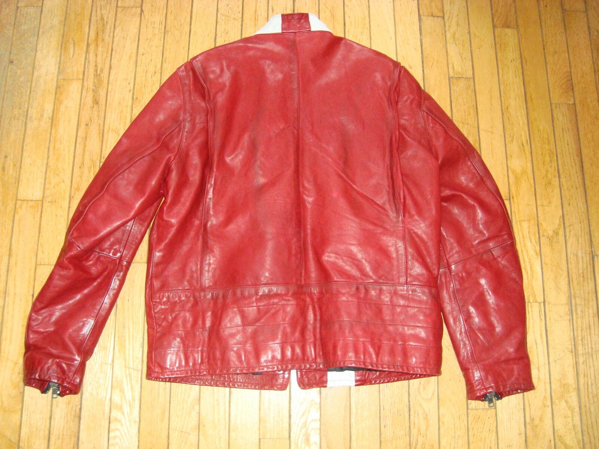 gap product red leather jacket