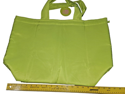 Ulta Lime Light Side-Cinch Drawstring Tote Bag NWT 21 ''x 15'' Magnetic Clasp