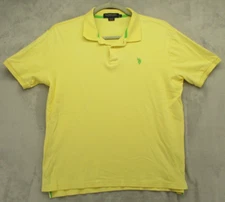 U.S. Polo Assn. Polo Shirt Men's Large Yellow Solid Color 100% Cotton