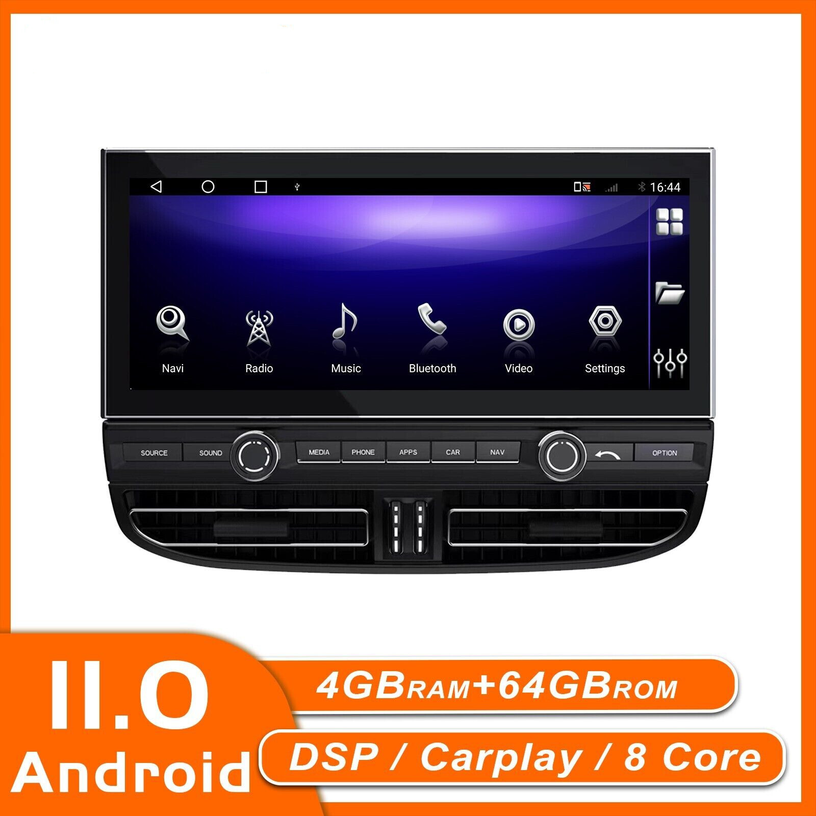 12.3 Inch Android Car Stereo for Porsche Cayenne 2010-2017 2DIN 64GB  
