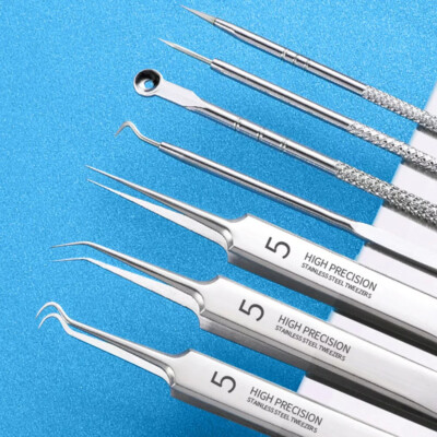 Acne Needle Kit Blackhead Remover Pimple Blemish Comedone Extractor Tool 7 Pcs 
