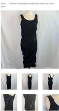 DOLCE GABANNA  D&G SEXY HOOK EYES DRAPE  BLACK DRESS 44