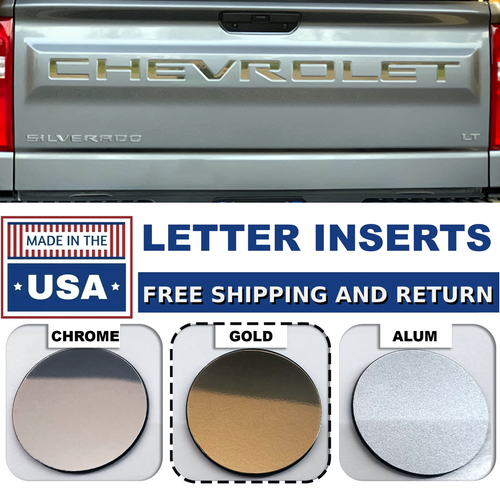 Chevy Emblem Chrome Raised Tailgate Letters For 2019-2025 Chevy Silverado - Plastic Inserts, Self-Adhesive, No Drilling Raised Silverado Tailgate Letters Plastic - Foto 3