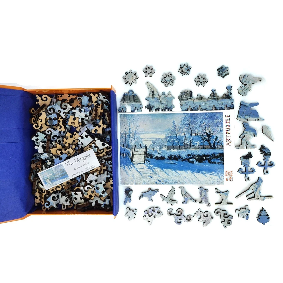 Wooden Jigsaw Puzzle for Adults by FoxSmartBox - 210 Pieces - The Magpie - Image 4 of 4