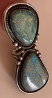 Huge 3” Vintage Navajo Old Pawn Sterling Silver Ring Size 6.5