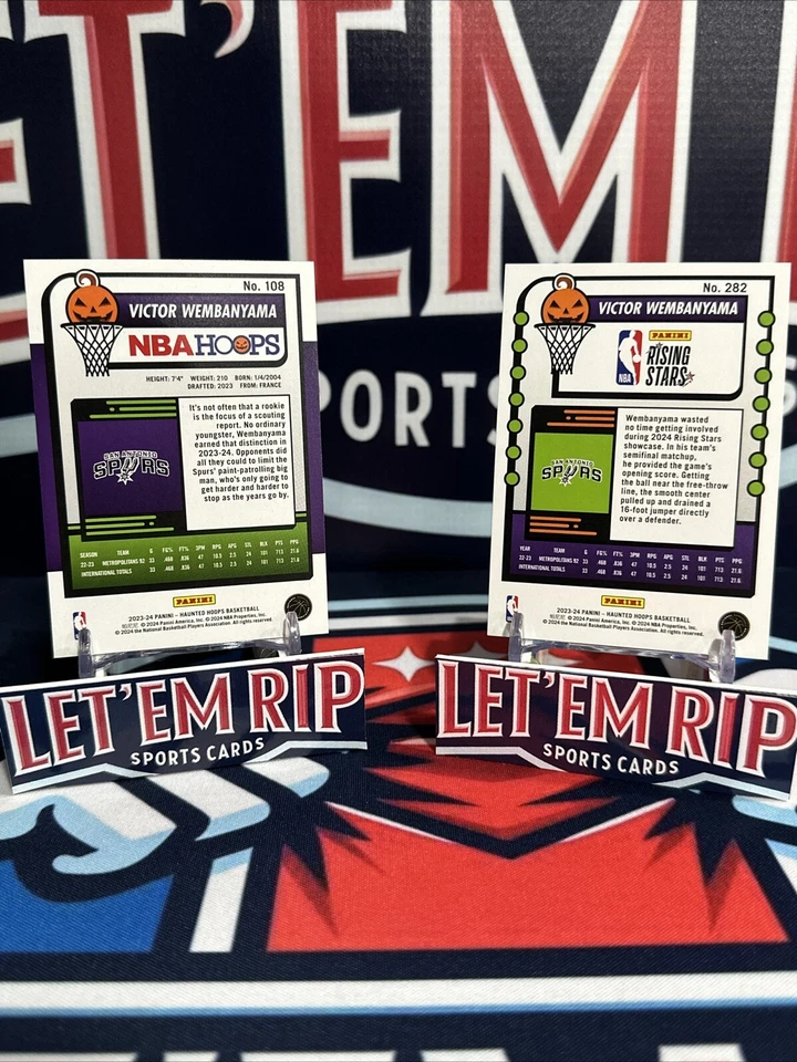 Aros embrujados Panini 2024 Victor Wembanyama Halloween exclusivos espuelas radiocontrol Foto 2 de 2