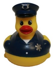 Police Rubber Duck, Law  Order Carrer Floating Upright Bath Toy- Waddlers Brand