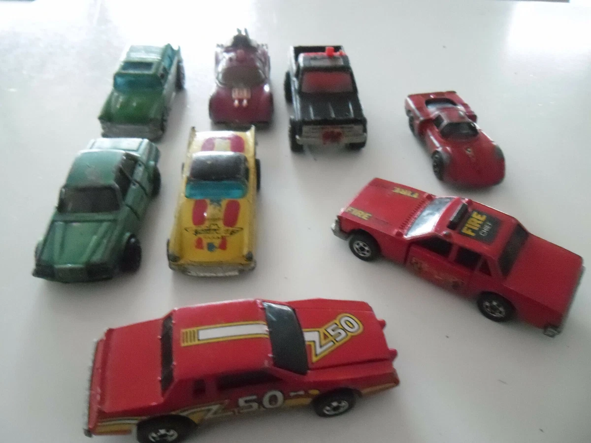 HOT WHEELS 6 MATTEL MACHINES 70'S-80S + 2 OTHER BRAND, USED, LIVED.