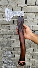 Custom Handmade Carbon Steel Blade Bearded, Viking Axe - Hunting Axe Camping Axe
