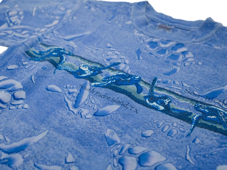 Camisa Tortuga Marina Para Hombre L South Padre Island Texas Playa Viaje Turista De Colección Foto 3 de 4