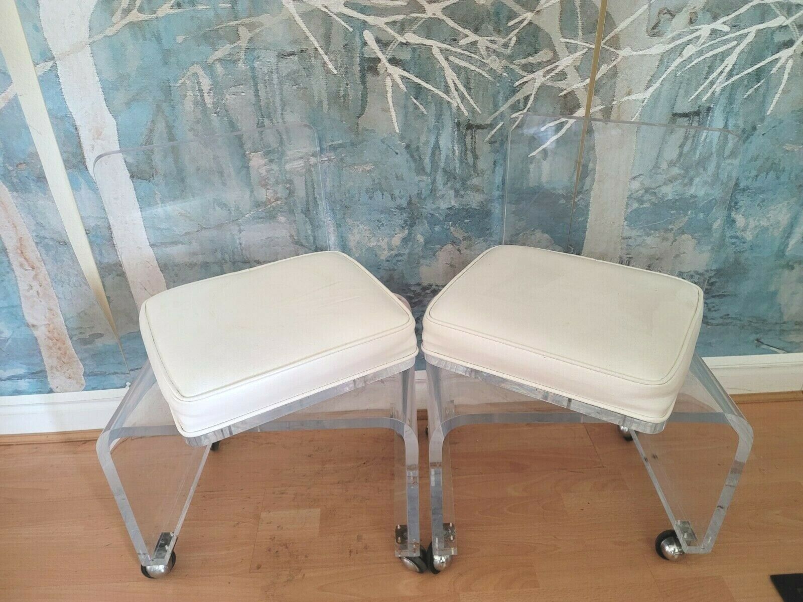 Vintage Lucite Florida Side Chairs Swivel Seat 18"High Seat x 28"T x 14"W x 18"D