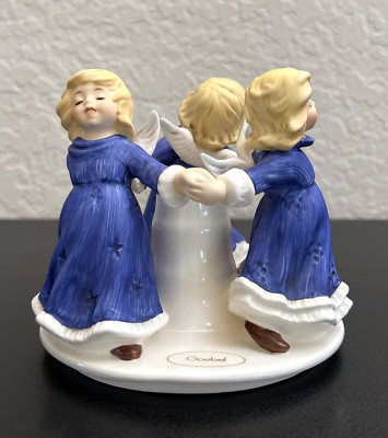 Goebel  ''Dancing Angels''  Candle Holder  42-052-10-0 in Blue  retired