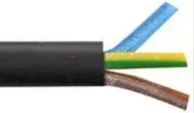 Schwarzes 3-adriges Netzkabel Leitung Flex 3-adrig 2,5 mm ideal für Elektrowerkzeuge 3G2,5 mm
