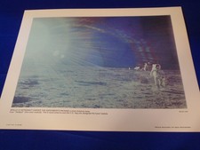 Apollo 12 vintage 14 x 11 print 1970 Astronaut Carries the Experiments Package