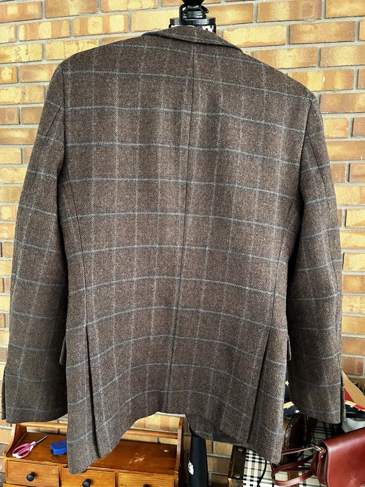 Abrigo chaqueta deportiva Tommy Hilfiger de lana a cuadros (36R) marrón Foto 3 de 4