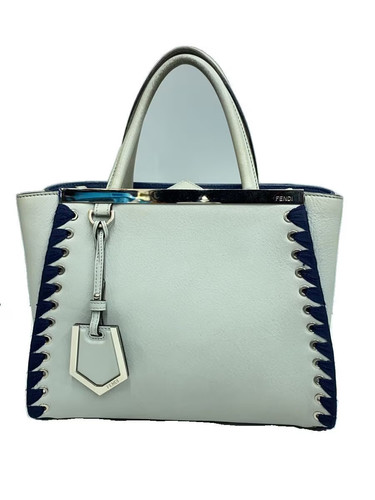 FENDI Petit Trousseau Handbag Leather GRY 8BH258