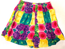 Vtg Jams World Shorts Mens M Multicolor Kaleidoscope Rayon Elastic Waist USA EUC