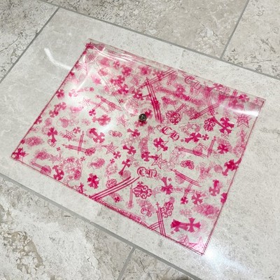 100% Authentic Chrome Hearts Clear Vinyl Pouch All Over Print Pink
