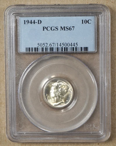 1944-D MERCURY DIME PCGS MS67 500445