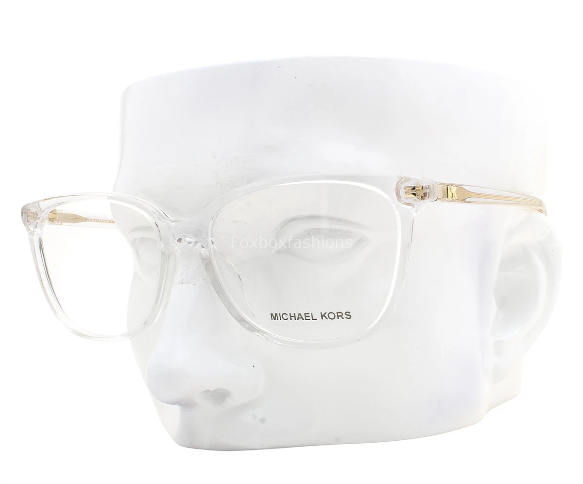 Michael Kors Eyeglasses FRAMES 54-16 140 Transparent Clear and Temple Gold Michael Kors MK4067 SANTA CLARA eyeglasses for women in  main image 3