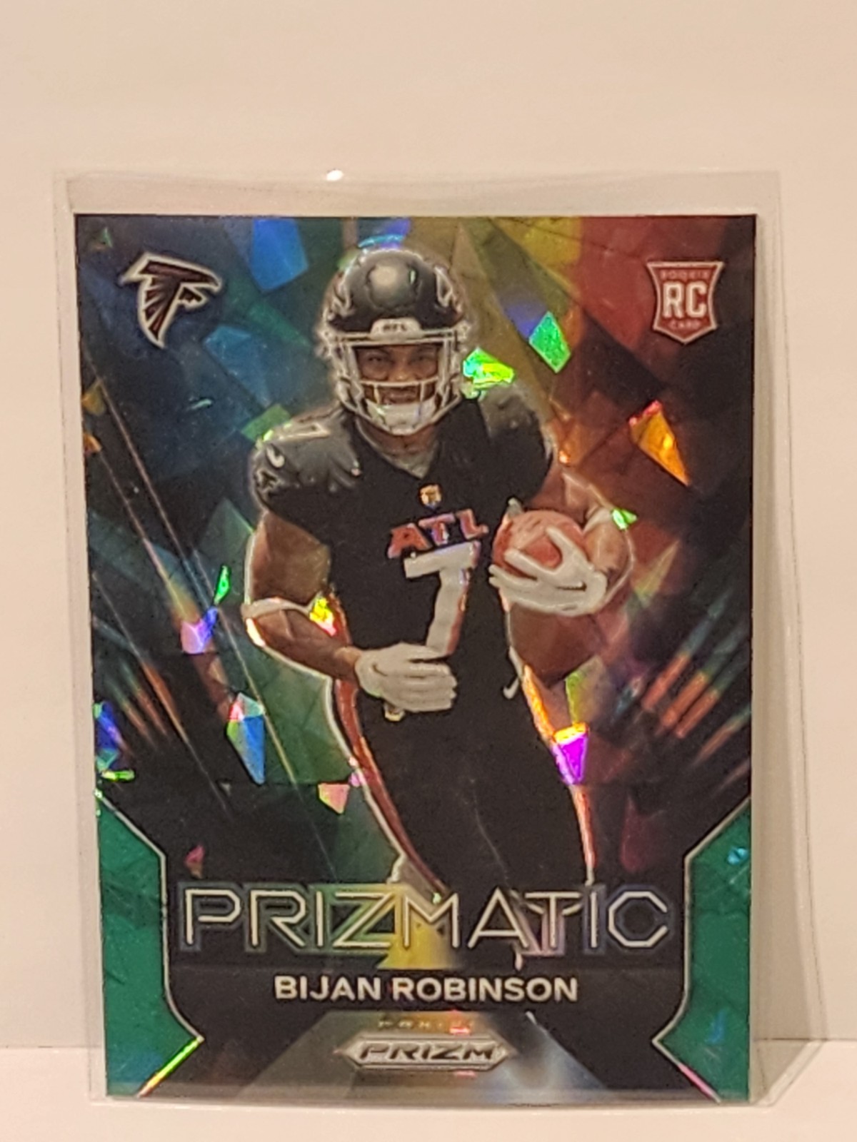 2023 Panini Prizm Bijan Robinson Prizmatic Green Cracked Ice RC #19 Retail SP