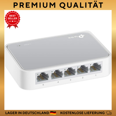 TP-Link TL-SF1005D 5-Port Fast Ethernet-/Netzwerk-/LAN Switch, weiß, plug & play