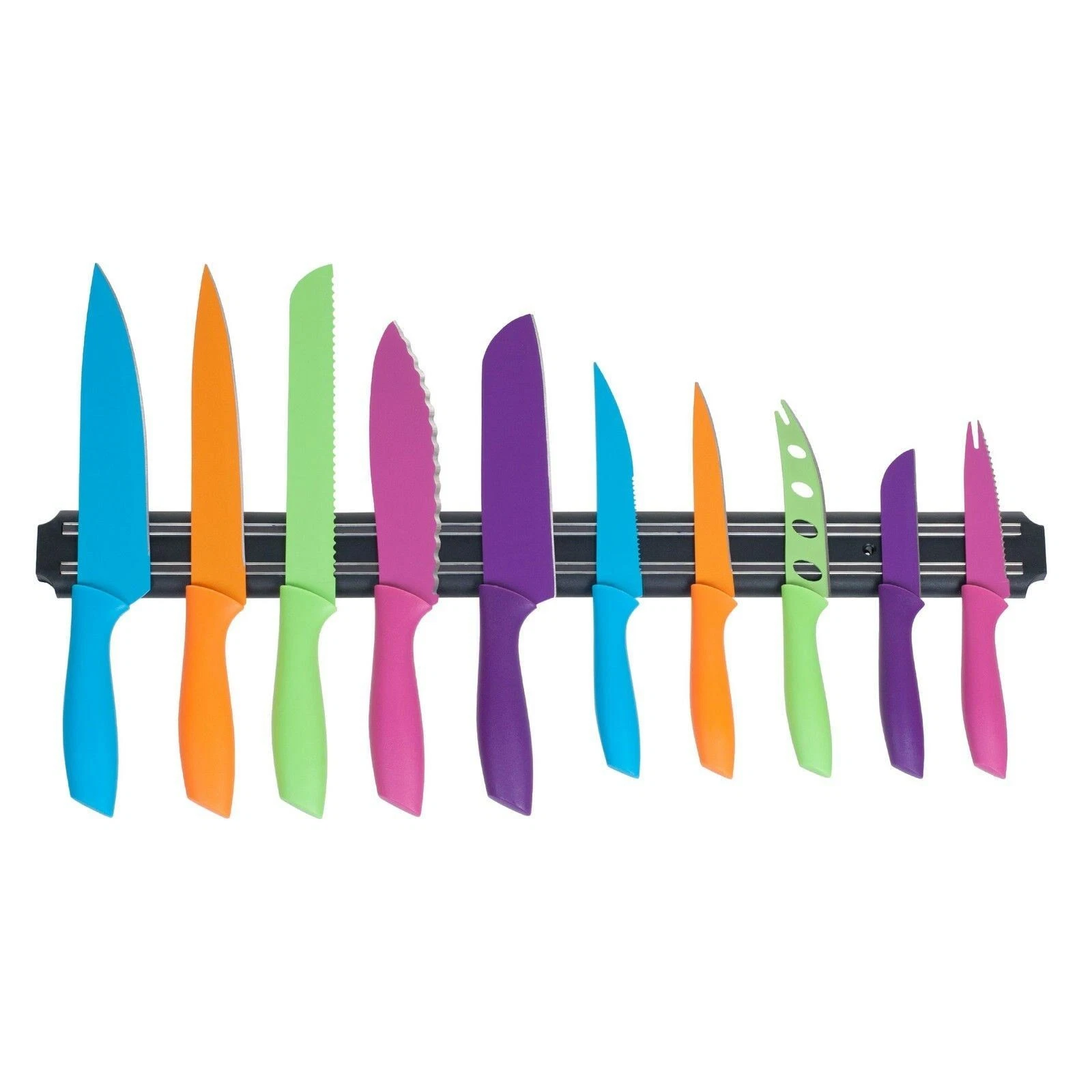 10PCS Kitchen Knife Set Sharp Stainless Steel Cooking Knife Set w/ Magnetic Bar