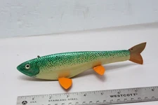 Fish Spearing Decoy Folk Art Made By Mark Bruning 1999, 8"