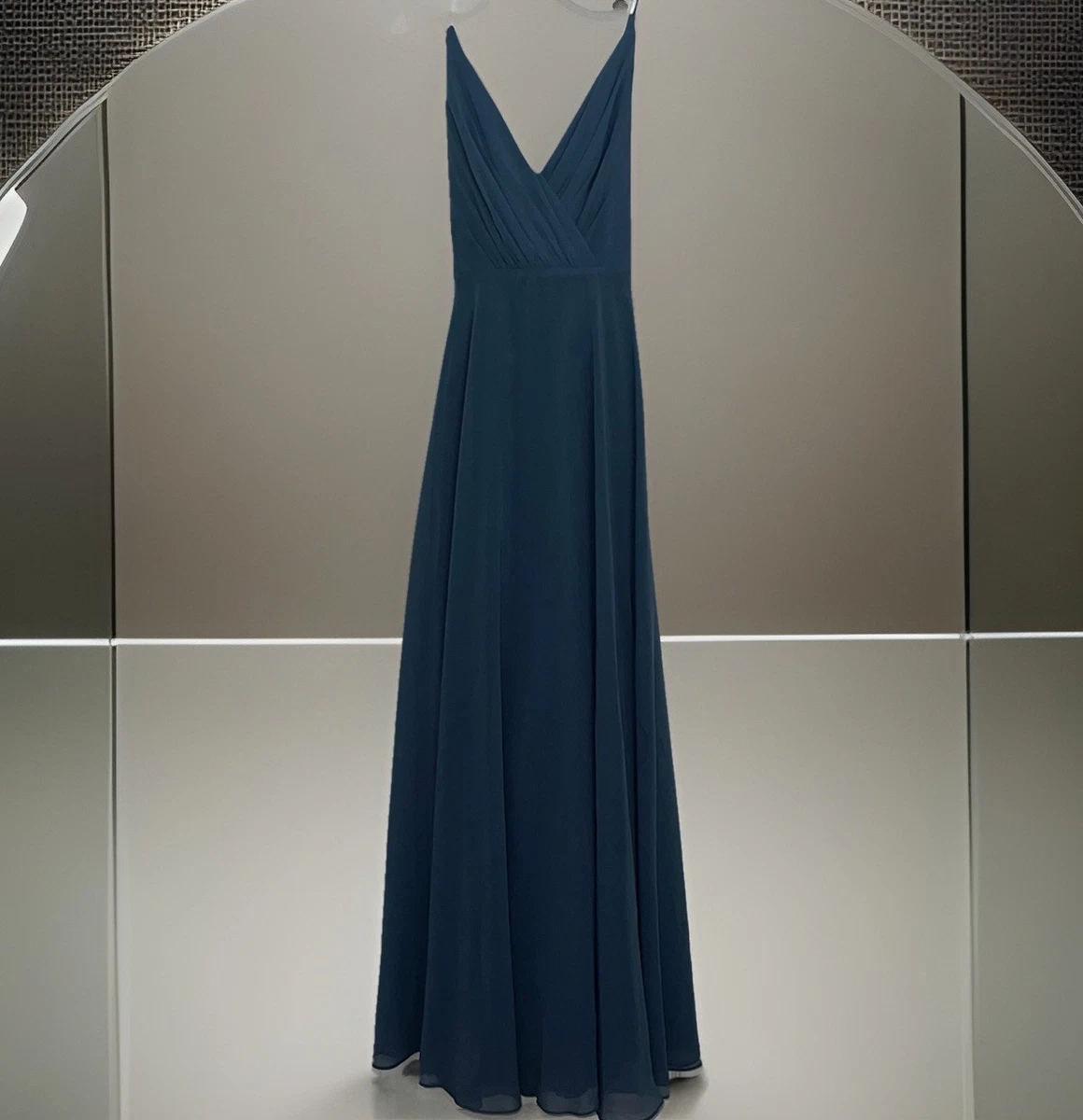 ebay blue bridesmaid dresses Country Style Long Chiffon Blue Bridesmaid Dresses