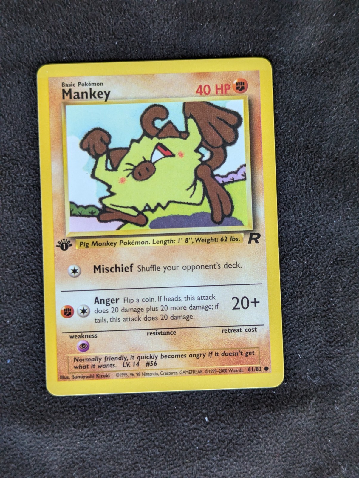 Mankey 61/82 Team Rocket 1st Edition - NM