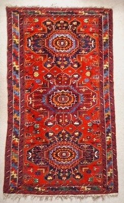 Vintage Kasachstan Kasachischer Handgewebter Teppich Wandbehang 100% Wolle 135 cm x 235 cm