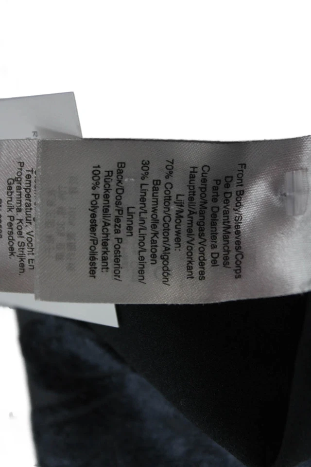 Cárdigan Donna Karan Mujer Negro Cuello en V Manga Larga Algodón Lino Talla S Foto 4 de 4