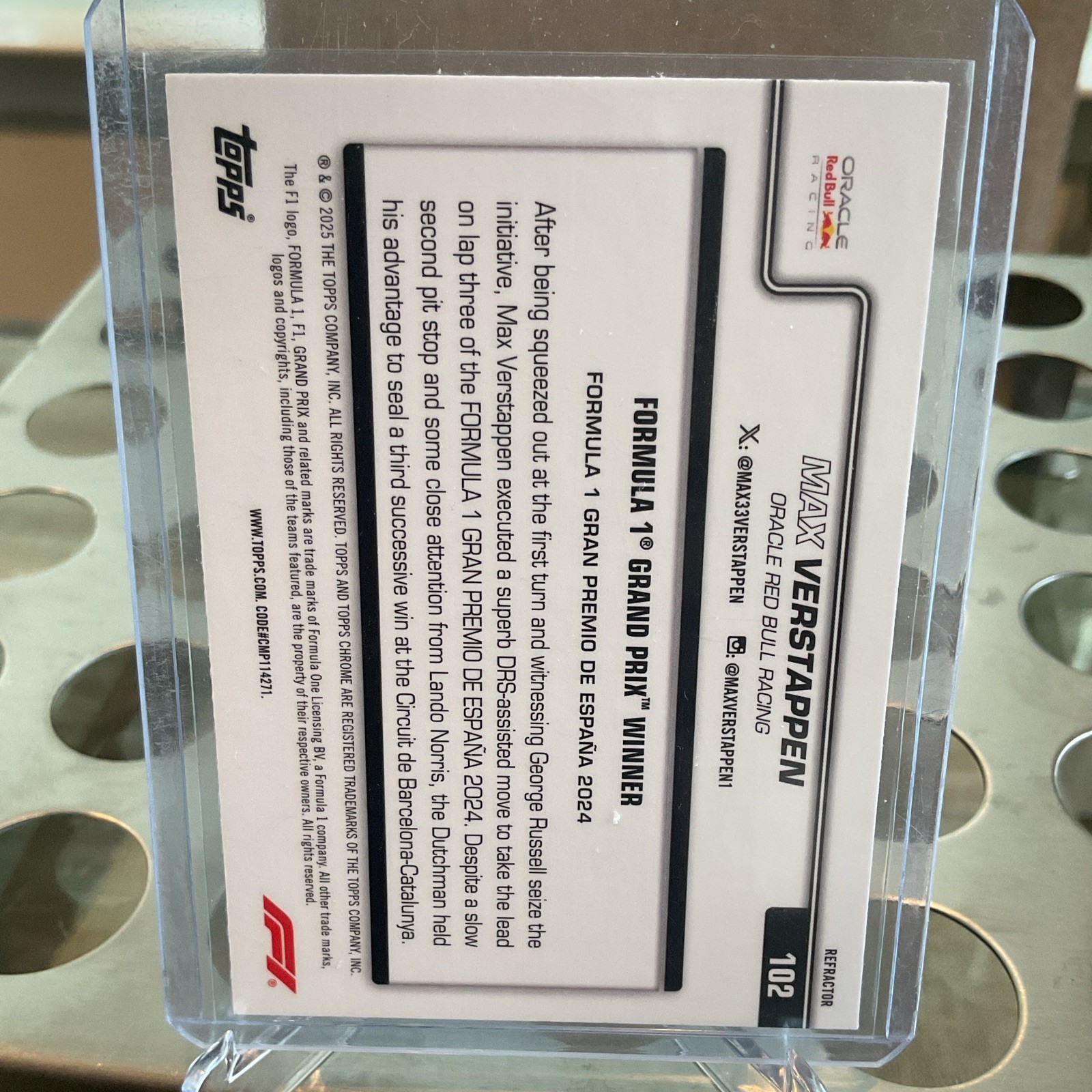 Topps Chrome / Logofractor F1 Max Verstappen Refractors view 9