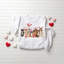 Valentines Dogs Sweatshirt, Dog Lover Sweater, Womens Valentines Sweatshirt,