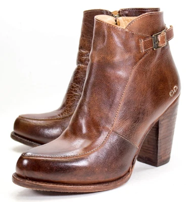 BED STU Isla Womens US 10 Zip Bootie Brown Leather Western Rugged Ankle Heeled - Image 1 of 4