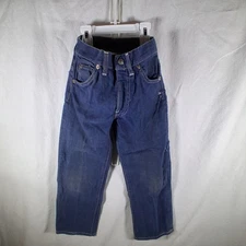 Vintage Mid 50's Levi's Toddler Big E Jeans 21x19 Gripper Zipper Knee Patches
