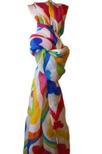 Disney Parks Authentic SCARF Mickey Mouse Rayon 77"X 19" Bright Colors