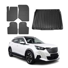 Fußmatten & Kofferraumwanne Set für Peugeot 2008 2018-2025 Gummi TPE Schwarz 5x