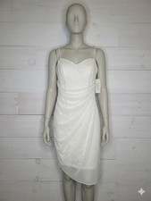 NWT db studio David’s Bridal Glitter Lace Mesh Overlay Dress Ivory Size 14