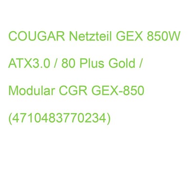 COUGAR Netzteil GEX 850W ATX3.0 / 80 Plus Gold / Modular CGR GEX-850 (4710483770