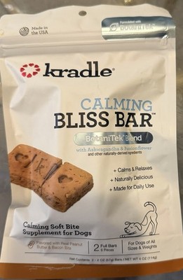 Kradle Calming Bliss Bar Soft Chews for Adult Dogs XXS-L Calming Supplement