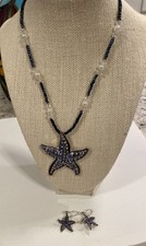 Starfish necklace and earrings set