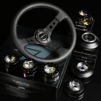 NRG 131H HUB+GEN 2.0 QUICK RELEASE+3''DEEP DISH LEATHER STEERING WHEEL BLACK