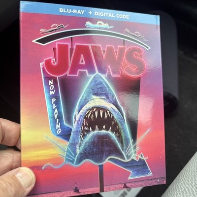 Jaws Blu-ray/Digital 1975 Drive-In Neon Sign Slipcover Walmart Exclusive New HTF