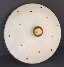 Arzberg ° Konfetti ° DECKEL zu Zuckerdose? Ø 9,3 cm Punkte schwarz rot gold