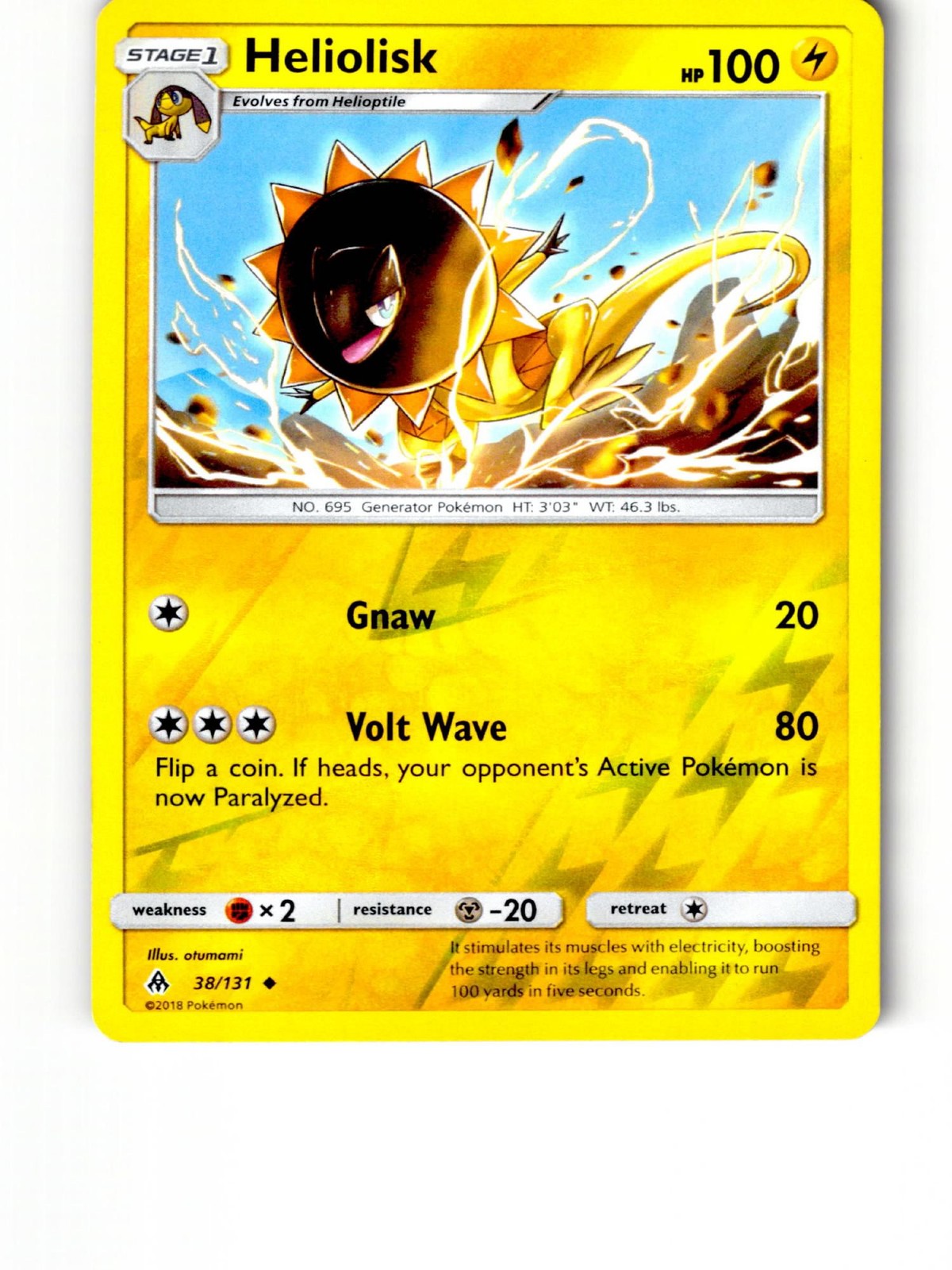 Heliolisk 38/131 Uncommon Forbidden Light Pokemon Reverse Holo Lightly Played