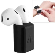 Portable Silicone Protective Box Anti-lost Case Cover for Apple AirPods - Black