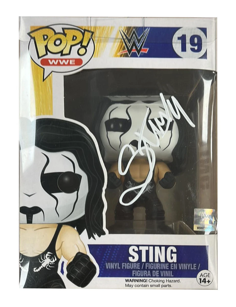 WWE 19 Funko Pop Signed in White by Sting with Monopoly Events COA